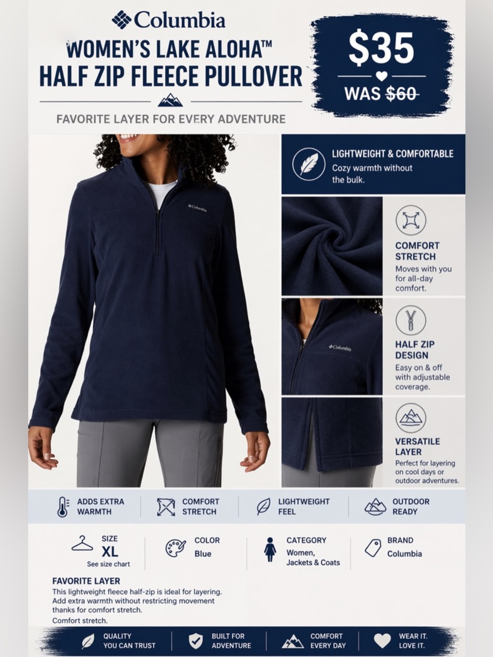 Women's Lake Aloha™ Half Zip Fleece Pullover